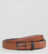 Thumbnail for your product : ASOS DESIGN PLUS Smart Slim Belt In Tan Faux Leather And Black Contrast Keeper
