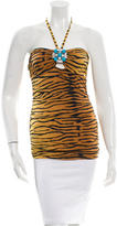 Thumbnail for your product : Michael Kors Tiger Print Halter Neck Top