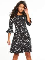 Thumbnail for your product : Very Ponte Fluted Sleeve Dress