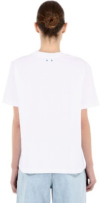 Sjyp Plastic Logo Patch Cotton Jersey T-Shirt