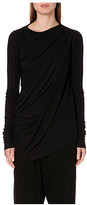 Thumbnail for your product : Rick Owens Long-sleeved jersey drape top