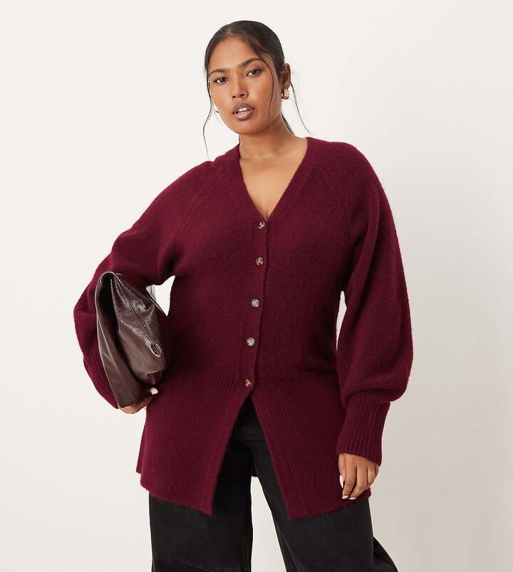 ASOS Curve ASOS DESIGN Curve knitted wrap around waist cardigan