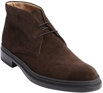 Tod's Marrone Suede Lace Up Chukka Boots