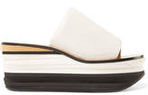 Thumbnail for your product : Chloé Camille Leather Wedge Sandals - White