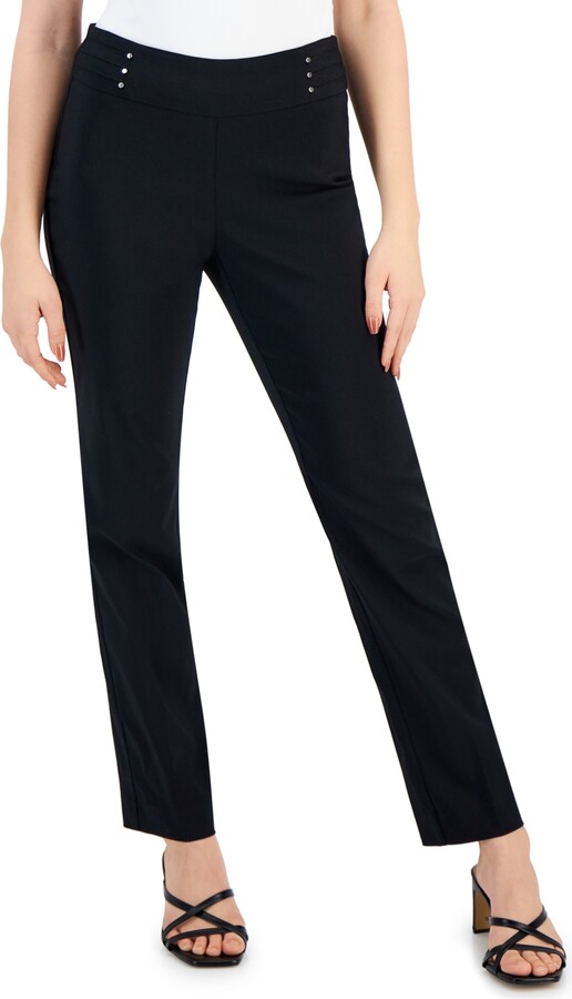 JM Collection Plus Size Printed Rivet Capri Pants, Exclusively at