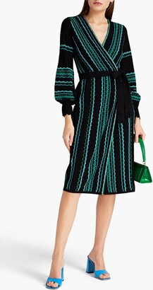 Diane von Furstenberg Gayle crochet-knit wrap dress