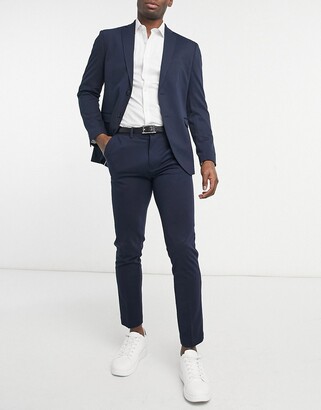 Selected Homme slim fit suit pants in navy mini stripe