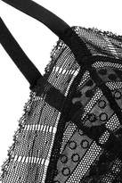 Thumbnail for your product : ELSE - Lolita Striped Stretch-lace Soft Cup Bra - Black