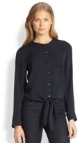 Thumbnail for your product : Theory Kevine Silk Tied-Waist Blouse