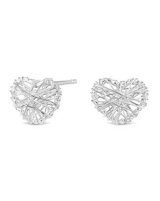 Jon Richard Simply Silver By Simply Silver Heart Cage Stud Earring