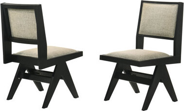 BestMasterFurniture 2 Pieces Black Square Dining Side Chair