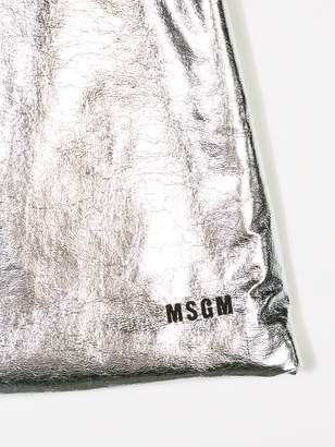MSGM Kids logo print a-line skirt