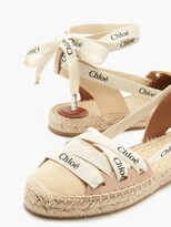 Thumbnail for your product : Chloé Ingrid Logo-print Canvas And Leather Espadrilles - Cream Multi