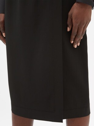 Dolce & Gabbana High-rise Slit Crepe Pencil Skirt - Black