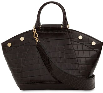 Max Mara S Anita Croc Embossed Leather Bag