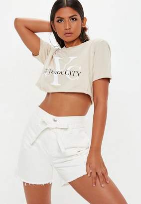 Missguided White Paperbag Shorts