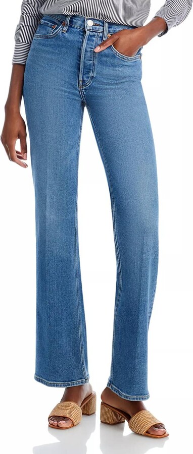 RE/DONE 70S High Rise Bootcut Jeans In Anti Fade