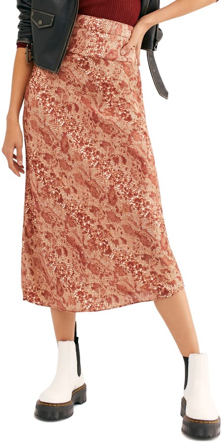 free people normani leopard skirt