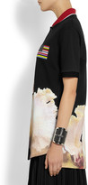 Thumbnail for your product : Givenchy Polo shirt in black cotton-piqué with orchid print