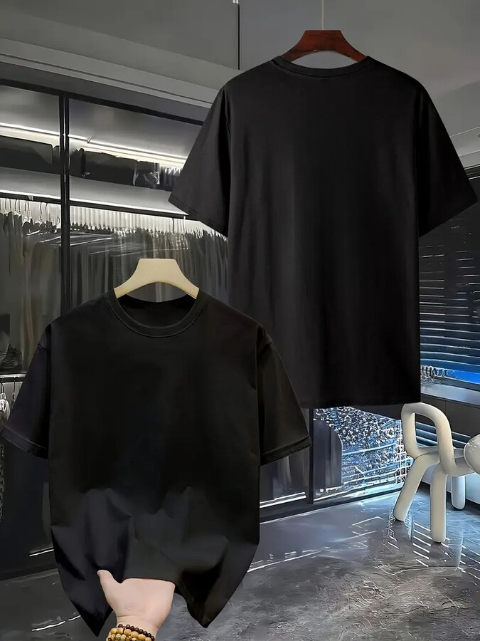 Oversized Men & apos;s Cotton T-Shirt Breathable Casual Loose Women Top Tee Streetwear Clothing Short Sleeve Solid Color Couple Unisex