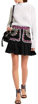 Isabel Marant Shad Embroidered Cotton-Twill Mini Skirt