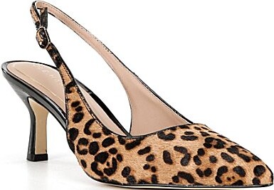 Cole Haan Hansell Leopard Print Haircalf Slingback Pumps