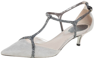 Grey Kitten Heel Shoes | Shop the world's largest collection of fashion |  ShopStyle UK