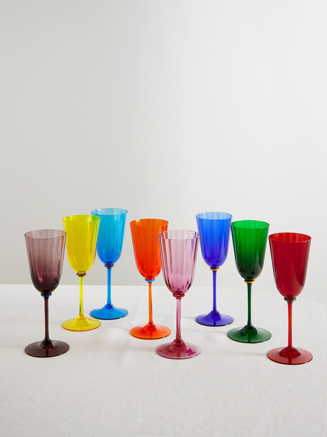 La DoubleJ - Set Of Eight Murano Wine Glasses - Multi