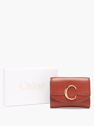 Chloé C Small Leather Wallet - Tan