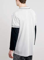 Thumbnail for your product : Topman Grey Mesh Baseball T-Shirt