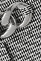 Thumbnail for your product : Alexander Wang Chain-embellished Houndstooth Wool-blend Straight-leg Pants - Black