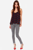 Thumbnail for your product : Lulus Exclusive Launch Plaid Navy Blue Plaid Tank Top