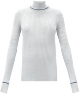 Thumbnail for your product : Maison Margiela Striped Roll-neck Ribbed Wool-blend Sweater - Grey