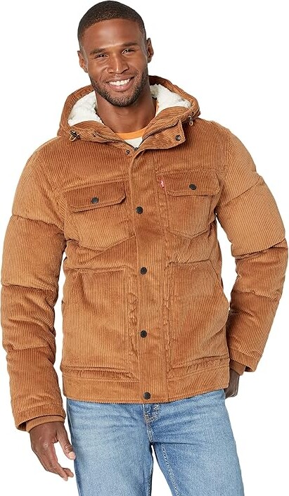 Sherpa Sweater Corduroy Denim Hoodie Jacket Brown Levis Hoodie