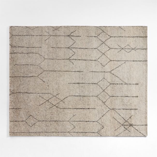 Crate & Barrel Palencia Wool Light Grey Rug 8'x10'