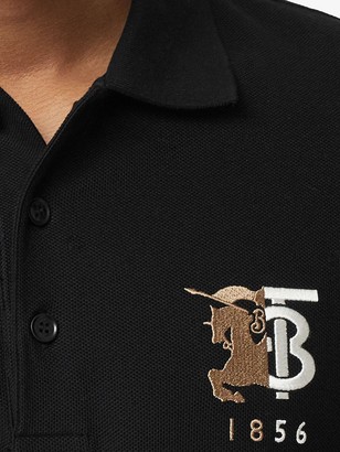 Burberry Contrast Logo Graphic Cotton Pique Polo Shirt