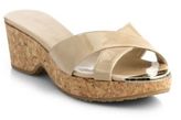 Thumbnail for your product : Jimmy Choo Panna Patent Leather Cork Wedge Slides