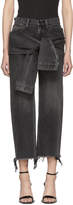 Alexander Wang Grey Stack Tie Crop Jeans