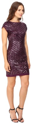 Vince Camuto Sequins Dress with Chiffon Trim