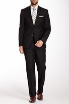 Thumbnail for your product : XMI Black Tonal Stripe Two Button Notch Lapel Wool Suit