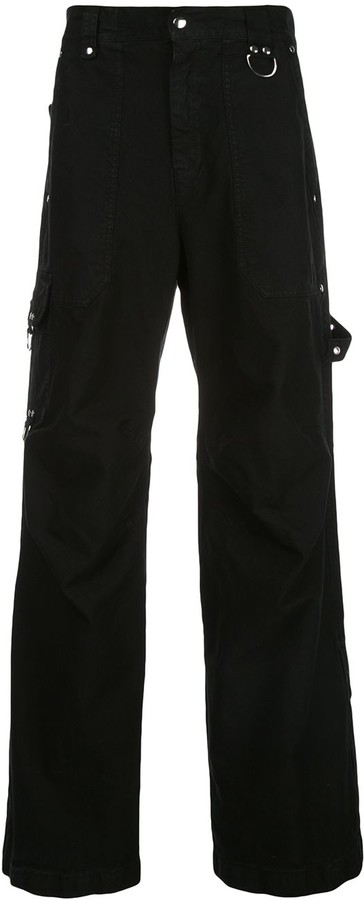 black high waisted cargo trousers