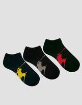 Thumbnail for your product : Polo Ralph Lauren 3 Pack Trainer Socks