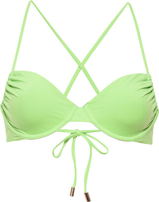 Reclaimed Vintage Inspired underwired bikini top in green glitter