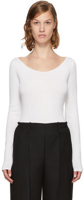 Lemaire White V-Neck Sweater