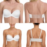 Thumbnail for your product : DHX Women Clear Back Strapless Bra PushUp Padded Underwire Bra with Clear Strap Convertible Multi-Wear Anti-slip Backless Bra