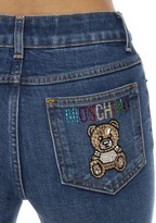 Thumbnail for your product : Moschino Embellished Stretch Denim Skinny Jeans