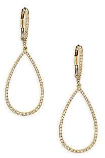 Ef Collection Women's Small Diamond & 14K Yellow Gold Teardrop Earrings