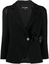 Thumbnail for your product : Chanel Pre Owned 2008 Silk Panelling Bow Detail Blazer