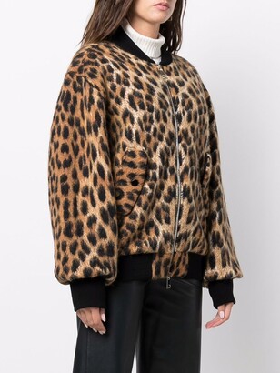 Laneus Leopard-Print Bomber Jacket