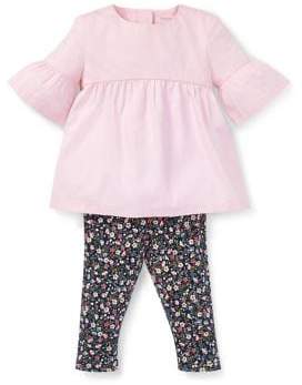 Ralph Lauren Childrenswear Baby Girl's Two-Piece Cotton Shirred Top Floral Leggings Set